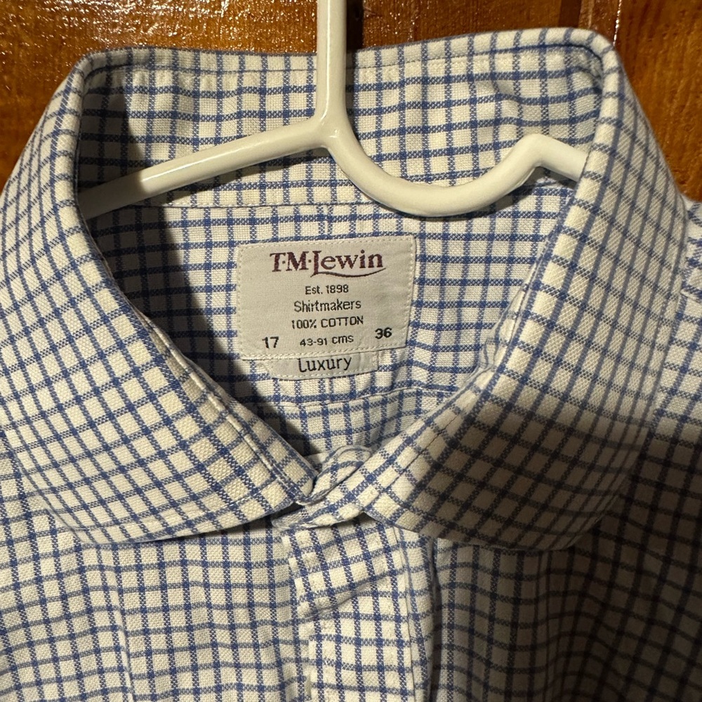 T.M.Lewin Blue Checkered Men's Shirt